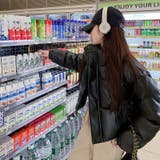 ブラック | 大人っぽく洗練された☆PUレザー中綿ジャケットショート丈アウター | 17kg