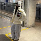 ミレニアル学園風☆ロゴ刺繍中綿ジャケット冬用厚手ダウン風アウター | 17kg | 詳細画像8