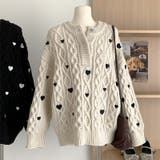 ゆるカワコーデ☆ハート柄ケーブル編みニットニットトップス | 17kg | 詳細画像16