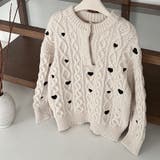 ゆるカワコーデ☆ハート柄ケーブル編みニットニットトップス | 17kg | 詳細画像35