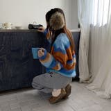 自由で個性的なスタイルを演出レインボー配色コントラストボーダーふわふわニットトッ… | 17kg | 詳細画像12 