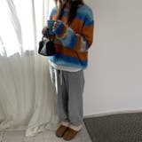 自由で個性的なスタイルを演出レインボー配色コントラストボーダーふわふわニットトッ… | 17kg | 詳細画像15 