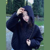 ミレニアル学園風☆軽量パフ菱形キルティングフード付き中綿ジャケット保温アウター | 17kg | 詳細画像18 