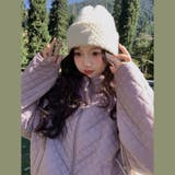 ミレニアル学園風☆軽量パフ菱形キルティングフード付き中綿ジャケット保温アウター | 17kg | 詳細画像3