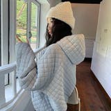 ミレニアル学園風☆軽量パフ菱形キルティングフード付き中綿ジャケット保温アウター | 17kg | 詳細画像13