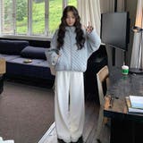 ミレニアル学園風☆軽量パフ菱形キルティングフード付き中綿ジャケット保温アウター | 17kg | 詳細画像17