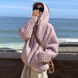 ミレニアル学園風☆軽量パフ菱形キルティングフード付き中綿ジャケット保温アウター | 17kg | 詳細画像37 