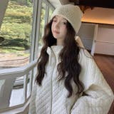 ミレニアル学園風☆軽量パフ菱形キルティングフード付き中綿ジャケット保温アウター | 17kg | 詳細画像4