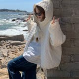 ミレニアル学園風☆軽量パフ菱形キルティングフード付き中綿ジャケット保温アウター | 17kg | 詳細画像7 