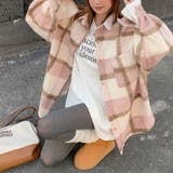 自由で個性的なスタイルを演出若見え学院風ゆったりミドル丈チェック柄ウールコート | 17kg | 詳細画像11 