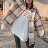 自由で個性的なスタイルを演出若見え学院風ゆったりミドル丈チェック柄ウールコート | 17kg | 詳細画像12 