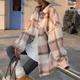 自由で個性的なスタイルを演出若見え学院風ゆったりミドル丈チェック柄ウールコート | 17kg | 詳細画像13 