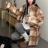 自由で個性的なスタイルを演出若見え学院風ゆったりミドル丈チェック柄ウールコート | 17kg | 詳細画像17 