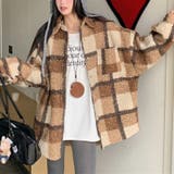 自由で個性的なスタイルを演出若見え学院風ゆったりミドル丈チェック柄ウールコート | 17kg | 詳細画像19 