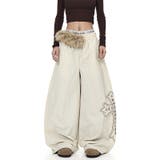 甘辛系ガールズ☆ウエスト毛足切替パラシュート風ワイドパンツ | 17kg | 詳細画像9