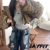 ユニセックス☆ダメージ加工フェイクレイヤード二重とろみワイドデニムパンツ | 17kg | 詳細画像23 