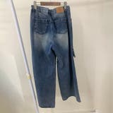 ユニセックス☆ダメージ加工フェイクレイヤード二重とろみワイドデニムパンツ | 17kg | 詳細画像33 
