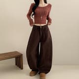 甘辛系ガールズ レトロウォッシュレオパード×文字ワッペンワイドストレートデニムパ… | 17kg | 詳細画像11 