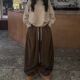 ゆるカワコーデ コーデュロイストライプ柄ウエストゴムドローストリング入りロングパ… | 17kg | 詳細画像9 