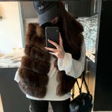 甘辛系ガールズ ふわふわフェイクファーおしゃれでレトロなフェイクミンクベスト ジ… | 17kg | 詳細画像2 