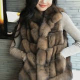 ブラウン | 甘辛系ガールズ ふわふわフェイクファーおしゃれでレトロなフェイクミンクベスト ジ… | 17kg