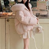 ゆるカワコーデ☆フォックス風ビッグファーフード付き ショート丈ダウンジャケット | 17kg | 詳細画像1 