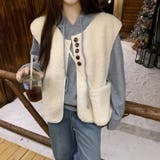 ゆるカワコーデ フェイクシープボア ベスト | 17kg | 詳細画像1