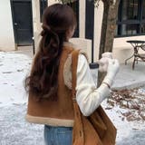 大人っぽく洗練された☆シープボア×フェイクファー牛角ボタン ベスト/ジレ | 17kg | 詳細画像3