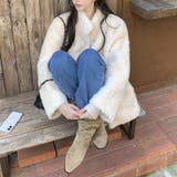 ベージュ | ゆるカワコーデ☆小さめスタンドカラー ムートン風ふわふわコート | 17kg
