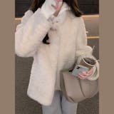 ゆるカワコーデ☆小さめスタンドカラー ムートン風ふわふわコート | 17kg | 詳細画像12 