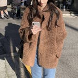 ゆるカワコーデ☆小さめスタンドカラー ムートン風ふわふわコート | 17kg | 詳細画像3 