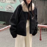 大人っぽく洗練された☆ファー付き 小粒ボア ムートン風コート | 17kg | 詳細画像1 