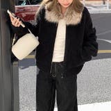 大人っぽく洗練された☆ファー付き 小粒ボア ムートン風コート | 17kg | 詳細画像12 