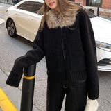 大人っぽく洗練された☆ファー付き 小粒ボア ムートン風コート | 17kg | 詳細画像16 