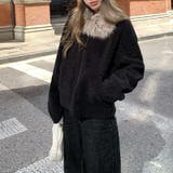 大人っぽく洗練された☆ファー付き 小粒ボア ムートン風コート | 17kg | 詳細画像3 