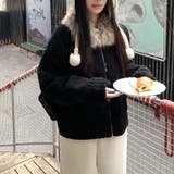 大人っぽく洗練された☆ファー付き 小粒ボア ムートン風コート | 17kg | 詳細画像23 