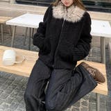 大人っぽく洗練された☆ファー付き 小粒ボア ムートン風コート | 17kg | 詳細画像4 