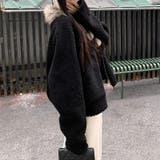 大人っぽく洗練された☆ファー付き 小粒ボア ムートン風コート | 17kg | 詳細画像25 