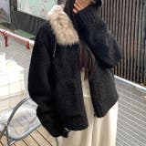 大人っぽく洗練された☆ファー付き 小粒ボア ムートン風コート | 17kg | 詳細画像28 