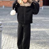 大人っぽく洗練された☆ファー付き 小粒ボア ムートン風コート | 17kg | 詳細画像5 