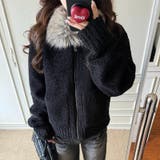 大人っぽく洗練された☆ファー付き 小粒ボア ムートン風コート | 17kg | 詳細画像7 