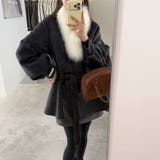 甘辛系ガールズ フォックスファーダブルフェイス カシミヤ混コートウエストリボン付… | 17kg | 詳細画像8 