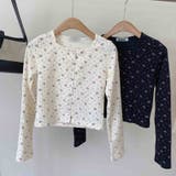 ゆるカワコーデ☆フラワープリント スクエアネック ショート丈 ニットトップス | 17kg | 詳細画像21 