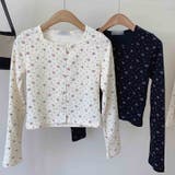 ゆるカワコーデ☆フラワープリント スクエアネック ショート丈 ニットトップス | 17kg | 詳細画像22 