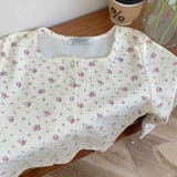 ゆるカワコーデ☆フラワープリント スクエアネック ショート丈 ニットトップス | 17kg | 詳細画像25 