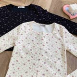 ゆるカワコーデ☆フラワープリント スクエアネック ショート丈 ニットトップス | 17kg | 詳細画像29 