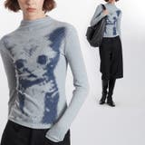 甘辛系ガールズ 猫プリント トップス長袖インナー | 17kg | 詳細画像6 