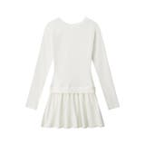 ホワイト | 甘辛系ガールズ☆上品で細見えする長袖 プリーツスカート風 ワンピース | 17kg