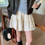 ベージュ | ミレニアル学園風 「レイヤード美学」ウエストゴム ベルベット | 17kg