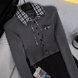 ミレニアル学園風☆チェック柄 襟付き ニットカーディガン+プリーツミニスカート | 17kg | 詳細画像6 